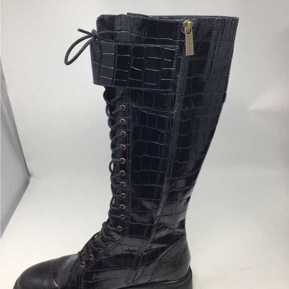 Michael Kors size 8 1/2 Stark crocodile leather combat boots - Picture 9 of 15